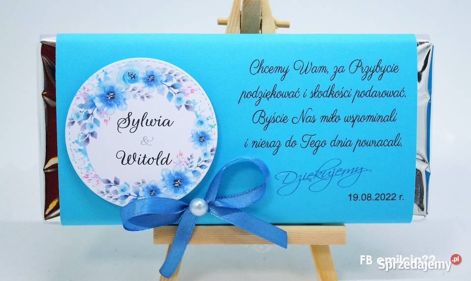 Czekolady jako podziękowanie gości Ślub Zielona Góra sprzedam