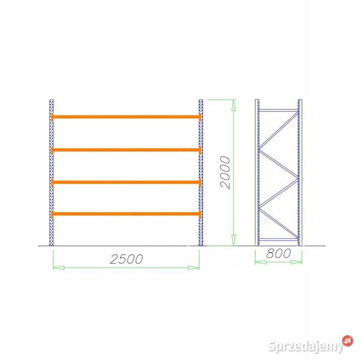 REGAŁ MAGAZYNOWY METALOWY WYTRZYMAŁY MRTK61