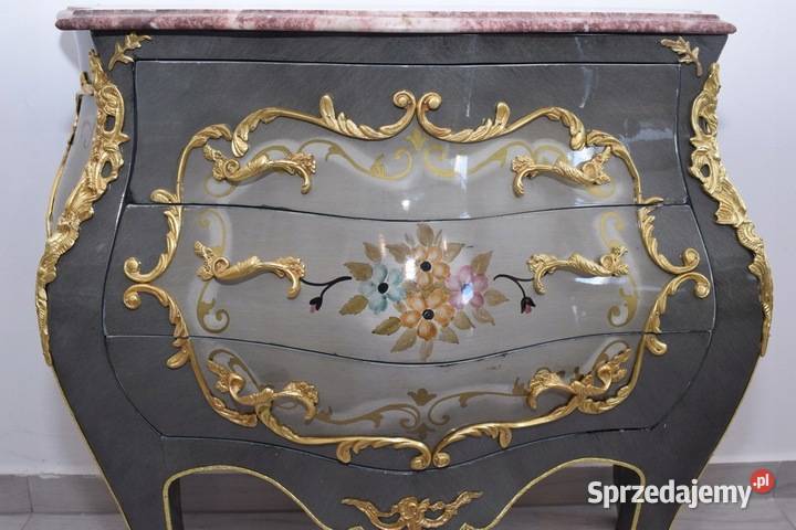 Luksusowa Drewniana Komoda Szafa Szafka Kwiaty małopolskie Kraków