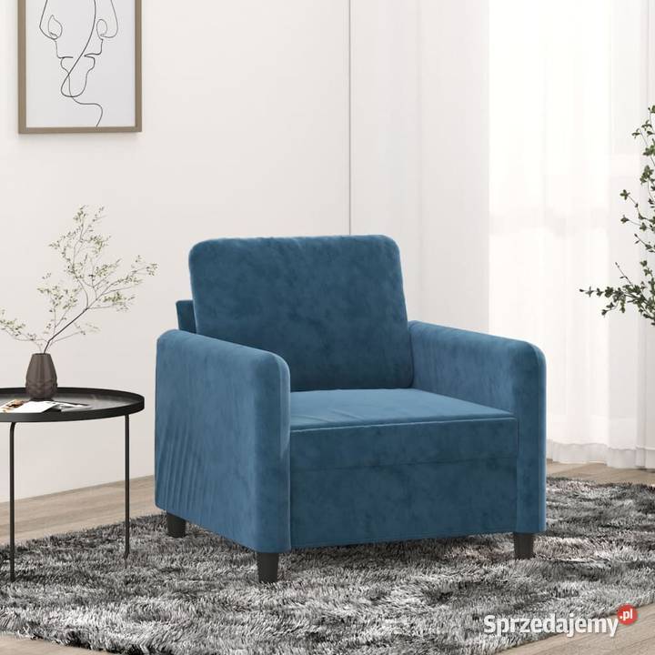 Fotel niebieski 60 obity aksamitem359431