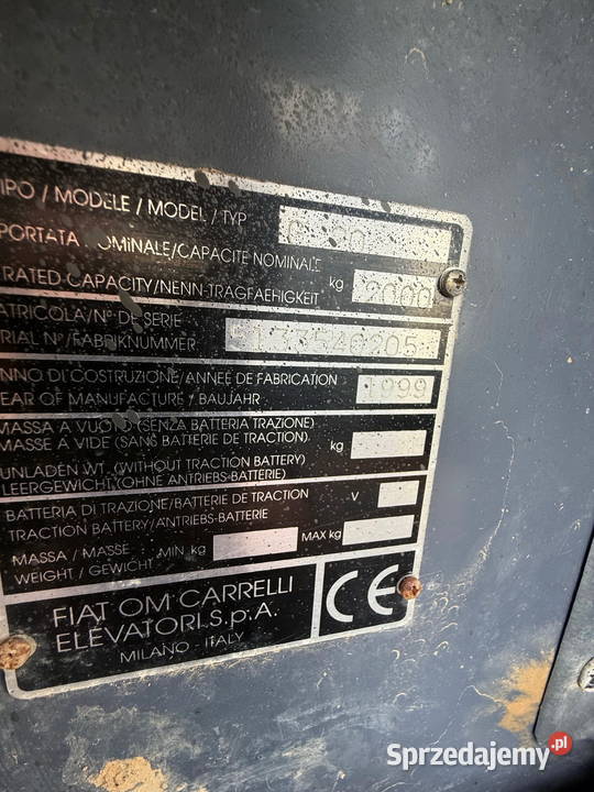 wózek widłowy FIAT OM G20 LPG 2000 TRIPLEX 44m Wózki widłowe Działoszyn