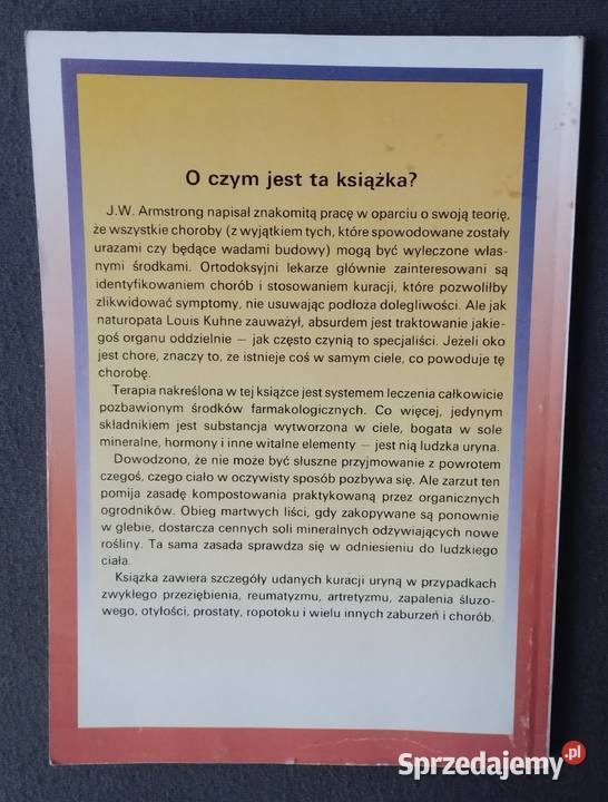 Woda życia zasady urynoterapii John W Armstrong łódzkie Bełchatów