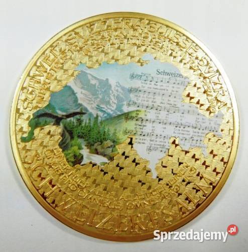 4 x Medal Moneta SZWAJCARIA ZŁOTO 50 mm Olbrzym śląskie Sosnowiec sprzedam