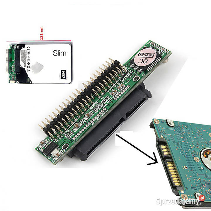Adapter SATA do IDE 44pin 25cala 90 laptopowy V5