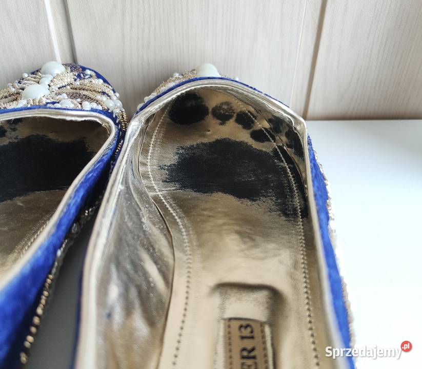 Płaskie buty loafers 38 retro vintage welur Szczecin