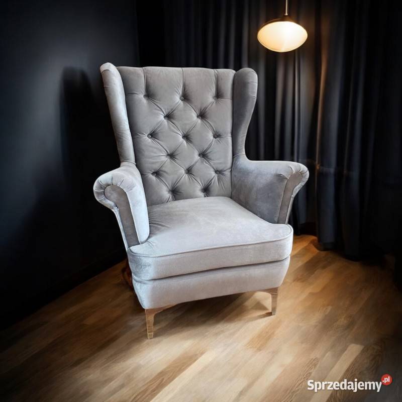 Fotel Uszak Glamour Głęboko Pikowany Dostawa 0 104cm Tarchały Małe