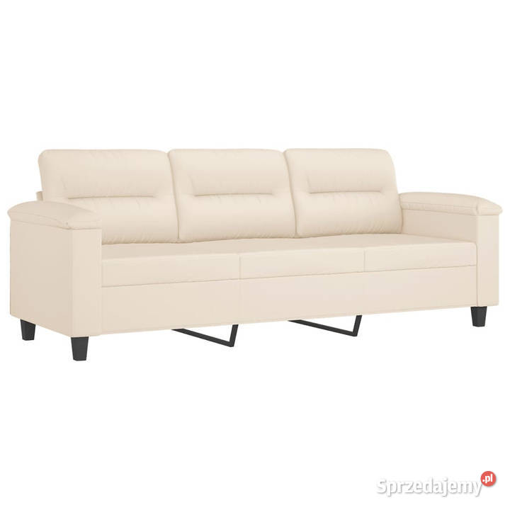 3osobowa sofa beżowy 180 tapicerowana mikrofibrą mazowieckie Warszawa