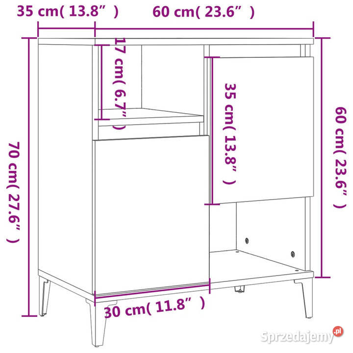 Komoda szary dąb sonoma 60x35x70 materiał sprzedam