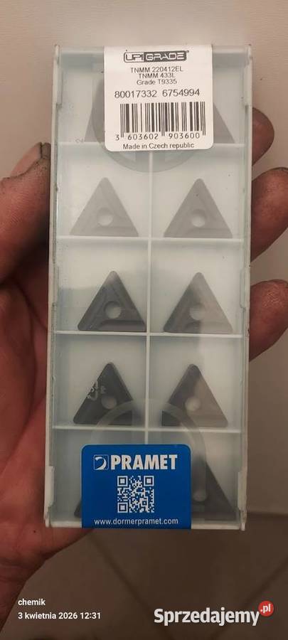 Płytki widiowe CNMG 120408 T7325 PRAMET Elbląg sprzedam