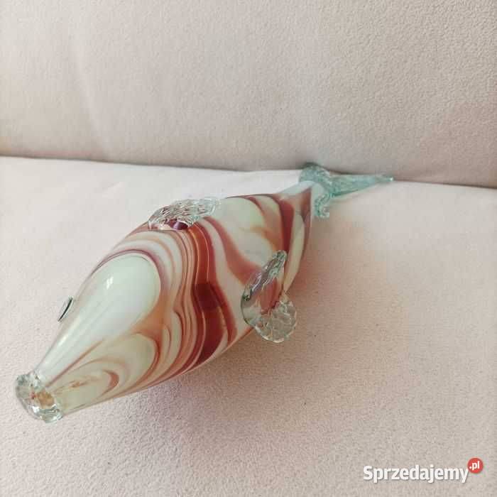 Szklana ryba szkło kolorowe z PRLu Stronie Śląskie sprzedam