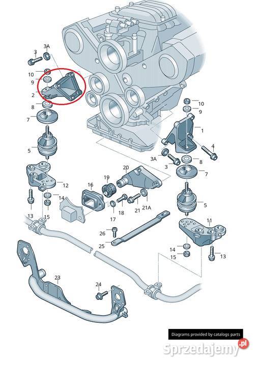 ŁAPA SILNIKA PRAWA 8E0199308H AUDI A4 B6 A6 C5 Szczerbice