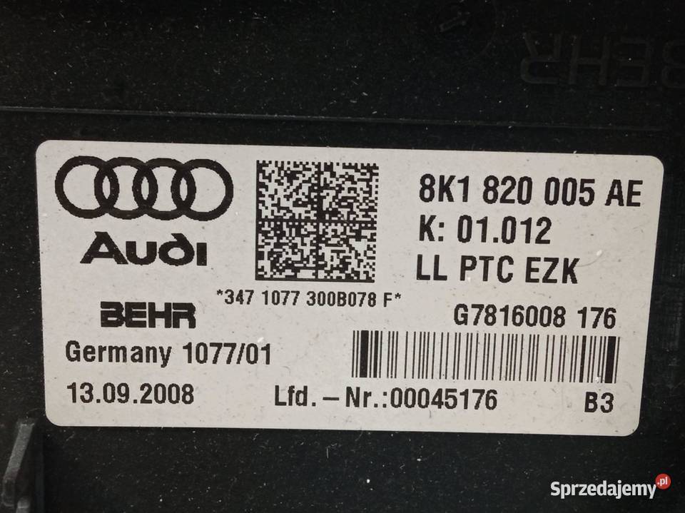 NAGRZEWNICA 8K1820005AE Audi A4 IV 20082015 B8