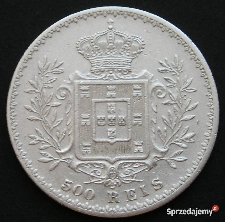 PORTUGALIA 500 REIS 1891 SREBRO Numizmatyka Łódź sprzedam