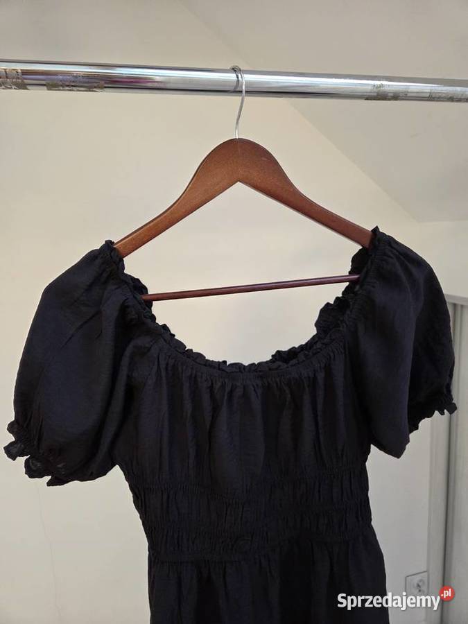 Czarna maxi sukienka hiszpanka marszczona H&M małopolskie Liszki sprzedam