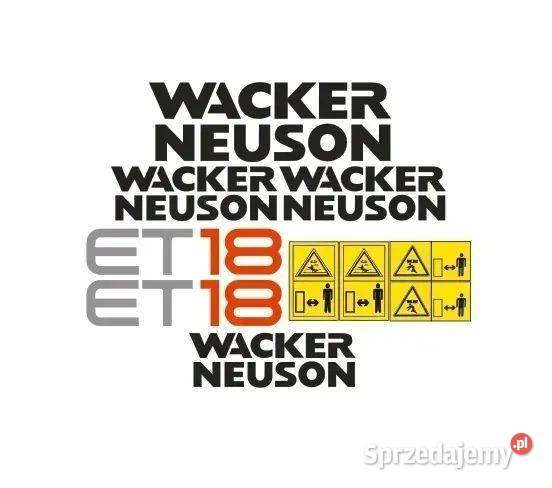 Naklejki oklejenie WACKER NEUSON ET18 Zamiennik Karoseria
