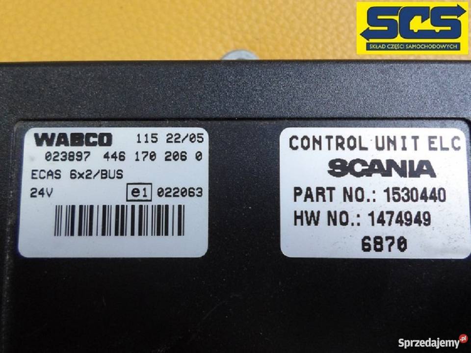 SCANIA STEROWNIK KOMPUTER ECAS 4461702060 WABCO ciężarowe Bieleń