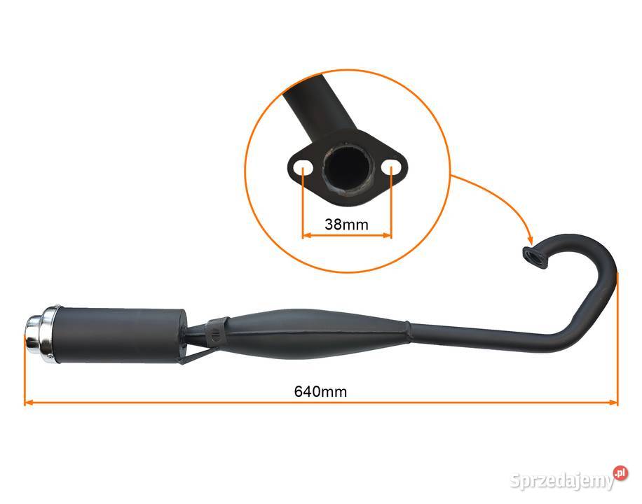 TŁUMIK KPL POCKET BIKE CROSS dł640mm lubelskie