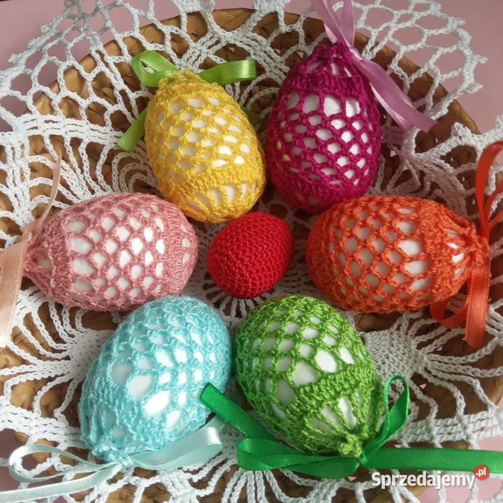 Pisanki koszulki na jajka szydełkowe wielkanoc lubelskie Garbów sprzedam