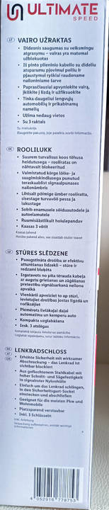 Antykradzieżowa blokada kierownicy Ultimate Zarszyn