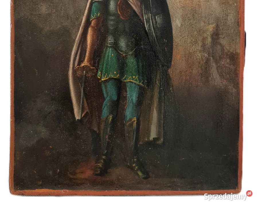 Ikona Święty Jan Wojownik 0342 Antyki, Sztuka, Kolekcje Warszawa