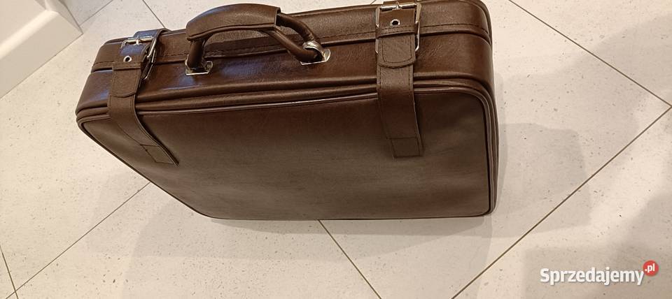 Ładna skórzana torba podróżna vintage PRL Antyki Warszawa