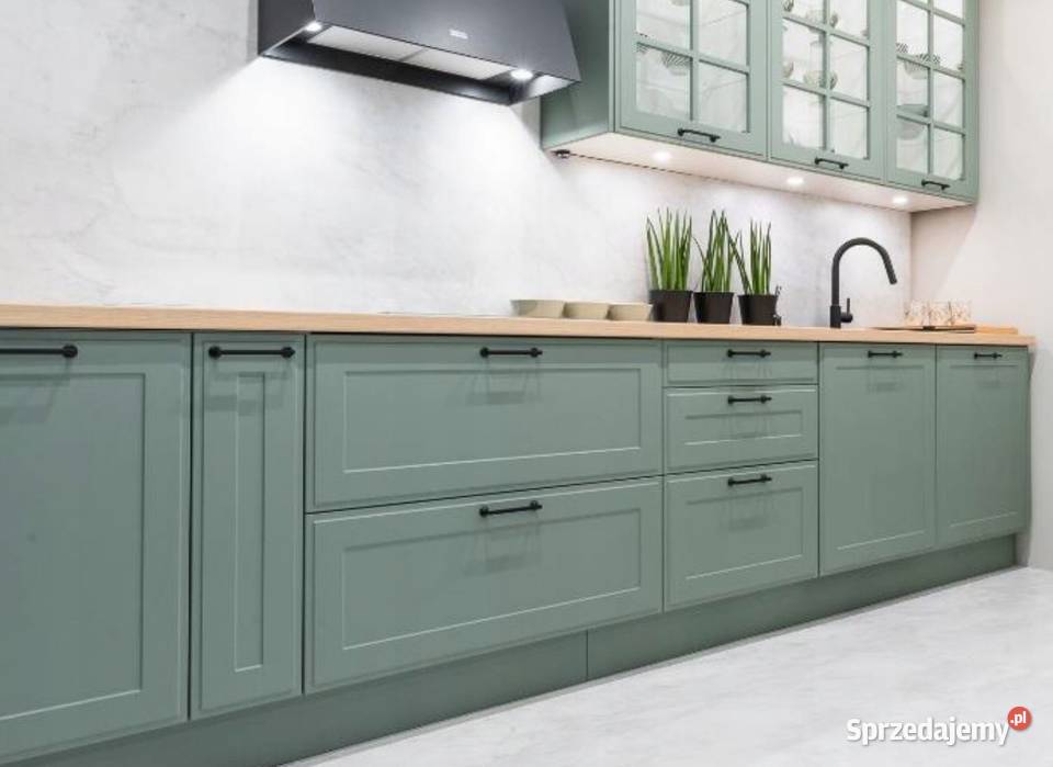 KUCHNIA W KOLORZE SZAŁWII KUCHNIA MODUŁOWA MEBLE Kuchenne Brzeg