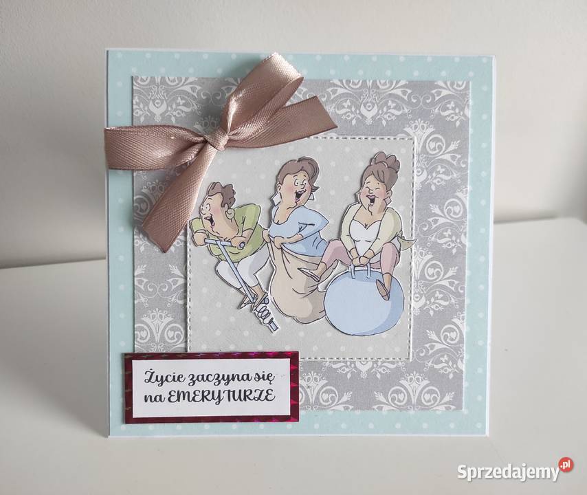 Kartka ręcznie robiona na odejście na emeryturę Łódź sprzedam