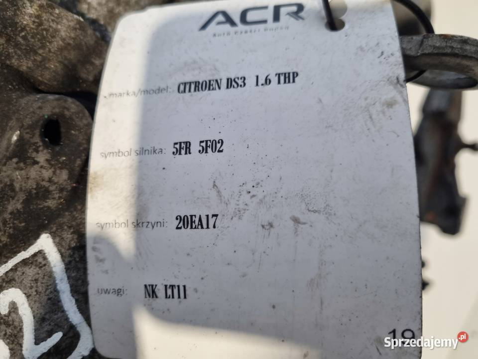 SKRZYNIA BIEGÓW Citroen DS3 16 THP 156 MANUALNA Skrzynie biegów manualne Chełm