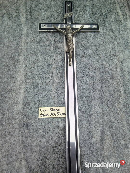 Krzyż płaskownik nierdzewny z wizerunkiem sprzedam