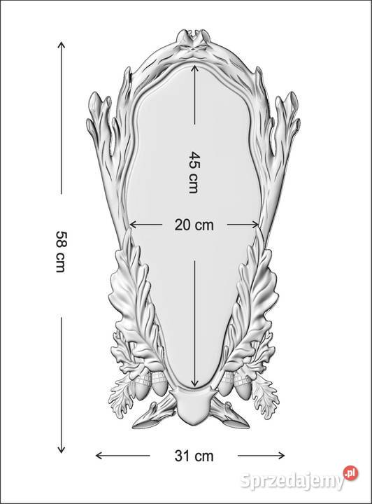 K245R Rzeźbiona deska pod jelenia byka dąb Pozostałe Szczekociny