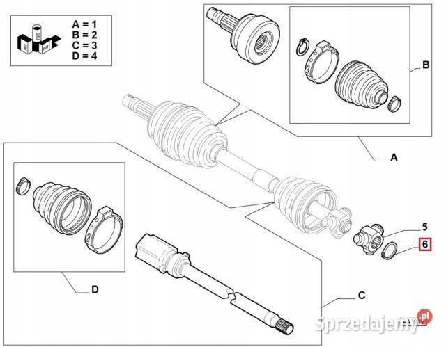 PIERŚCIEŃ ZABEZPIECZAJĄCY PÓŁOŚ ALFA 159 Osłony i zaślepki