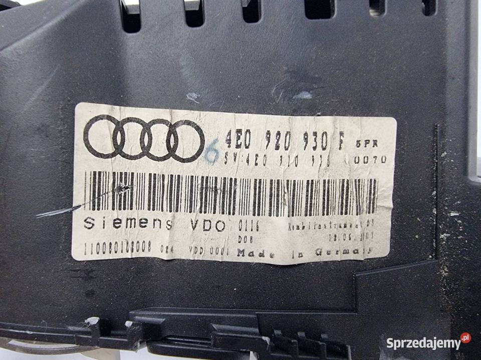 LICZNIK ZEGAR AUDI A8 D3 4E0920930F