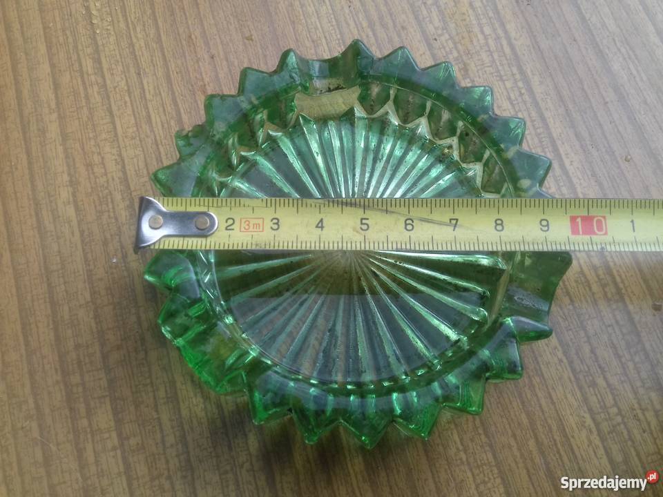 Stara zielona popielniczka PRL Dąbrowa Górnicza