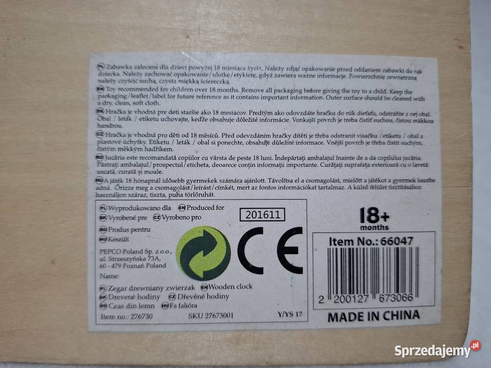 Zegar drewniany zwierzak słoń do nauki ćwiczeń Czeladź
