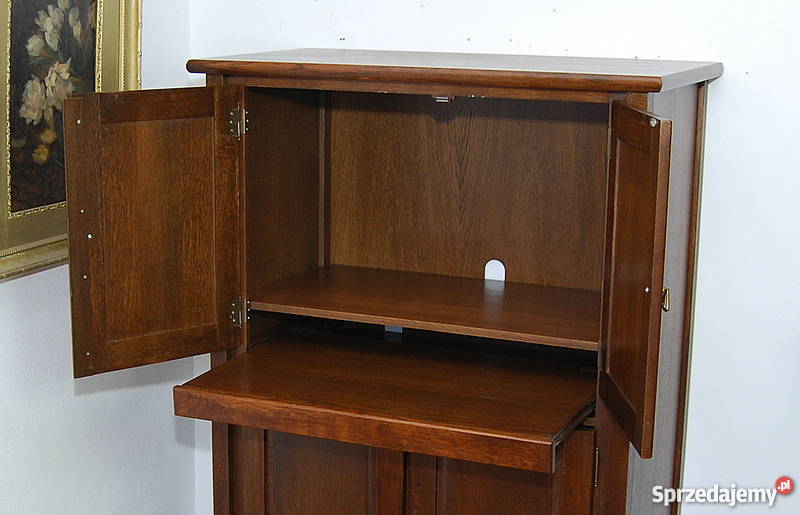 SEKRETARZYK SEKRETERA BIURKO SZAFKA KOMPUTER DĄB dolnośląskie Świdnica sprzedam