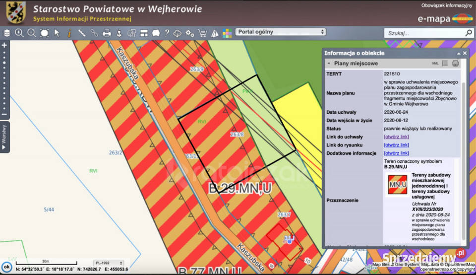 Działka 1911 metrów Zbychowo budowlana pomorskie