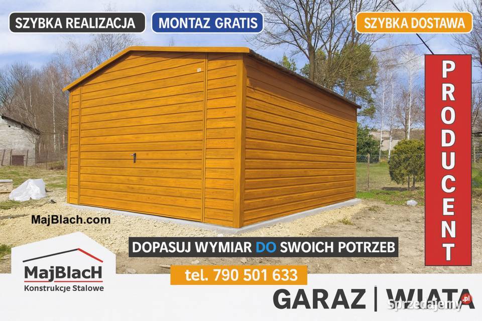 GARAŻ BLASZANY 3x5 Drewnopodobny GARAŻE BLASZANE