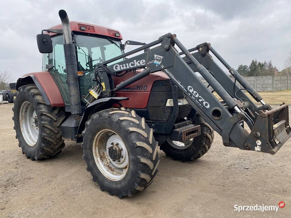 ciagnik CASE Maxxum MX100 ladowacz Quicke Biała