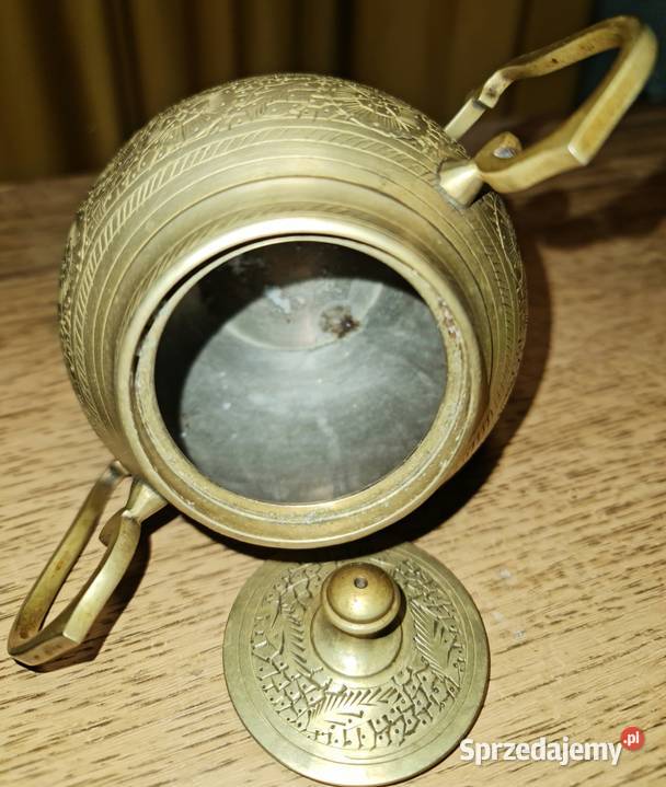 Vintage mosiężna cukiernica MET HLS INDIA PRL Katowice