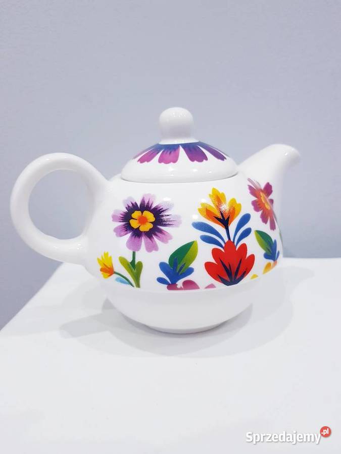 Ceramiczny imbryczek dzbanuszek do herbaty wielokolorowy Dąbrowa Górnicza