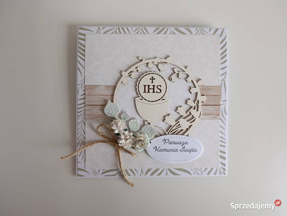 Kartka Pierwsza Komunia Święta ręcznie robiona Rękodzieło