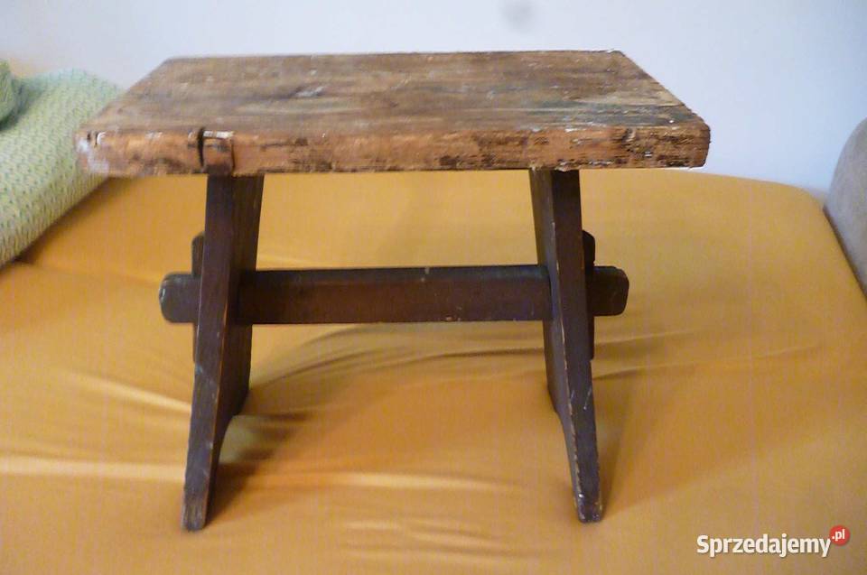 TABORET WIEJSKI DREWNIANY STARY Kraków