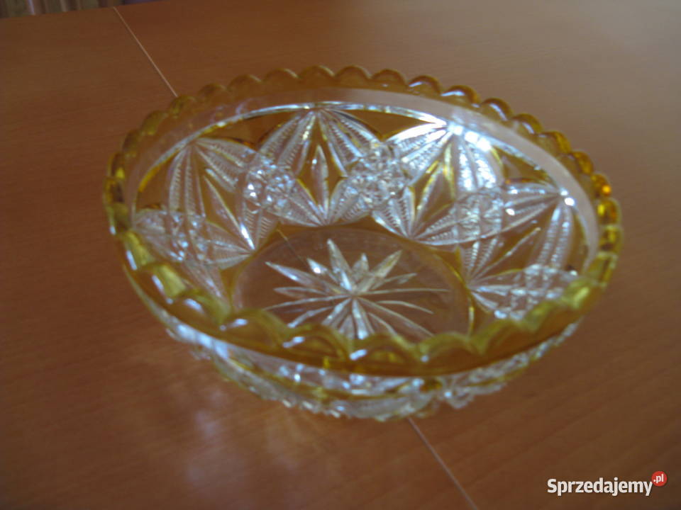 Kryształowa barwiona misa okres PRL Kraków