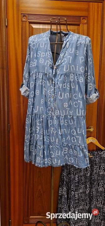SUKIENKA TUNIKA koszula długa z bawełny jakby Lublin