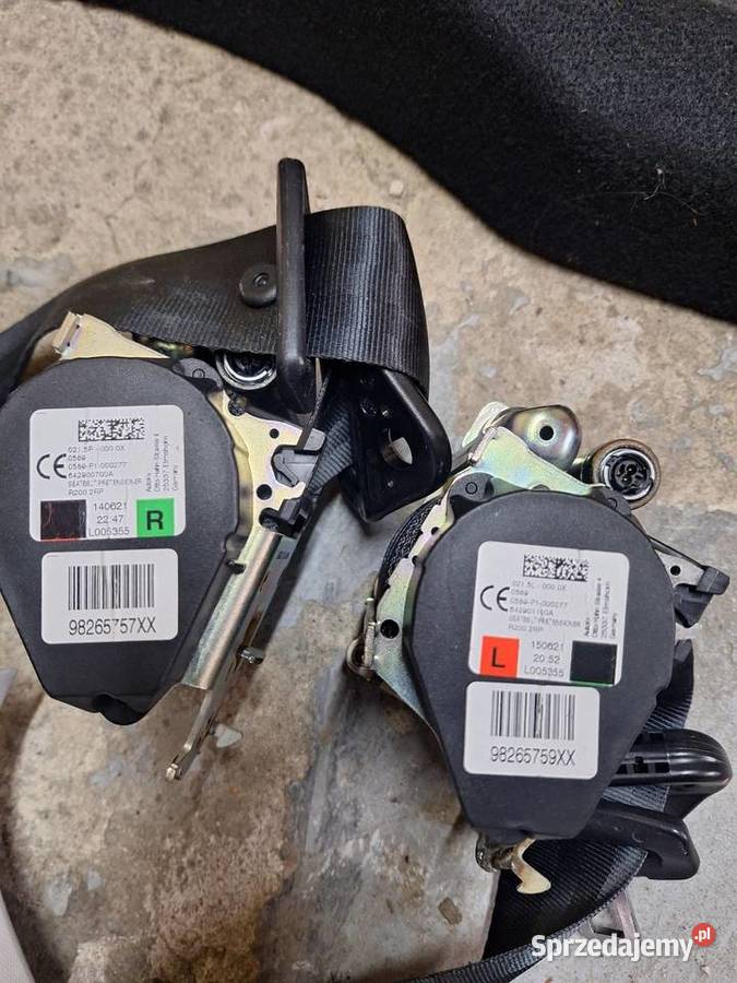 Citroen C3 III pasy bezpieczeństwa tył I półka Pasy bezpieczeństwa Nisko