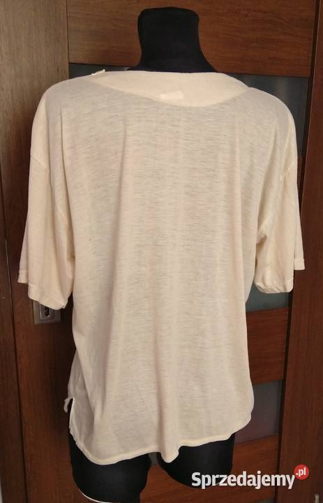 Beżowa bluzka z haftem lata 90 retro vintage brązowy/beżowy podkarpackie sprzedam