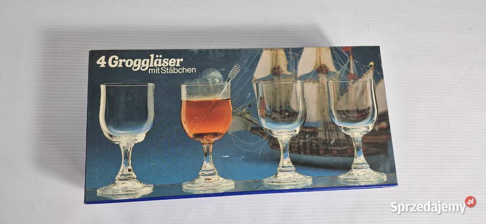 Vintage Zestaw do Grogu VEBA GLAS Made in W Biłgoraj