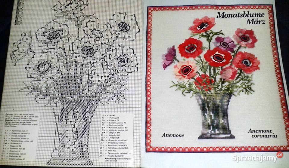 Burda 06 1981 Kreuzstich Blumenbilder Chełm sprzedam