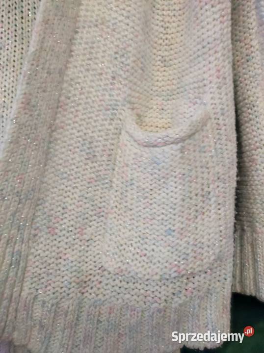 sweter z kieszeniami kardigan długi ciepły Kielce