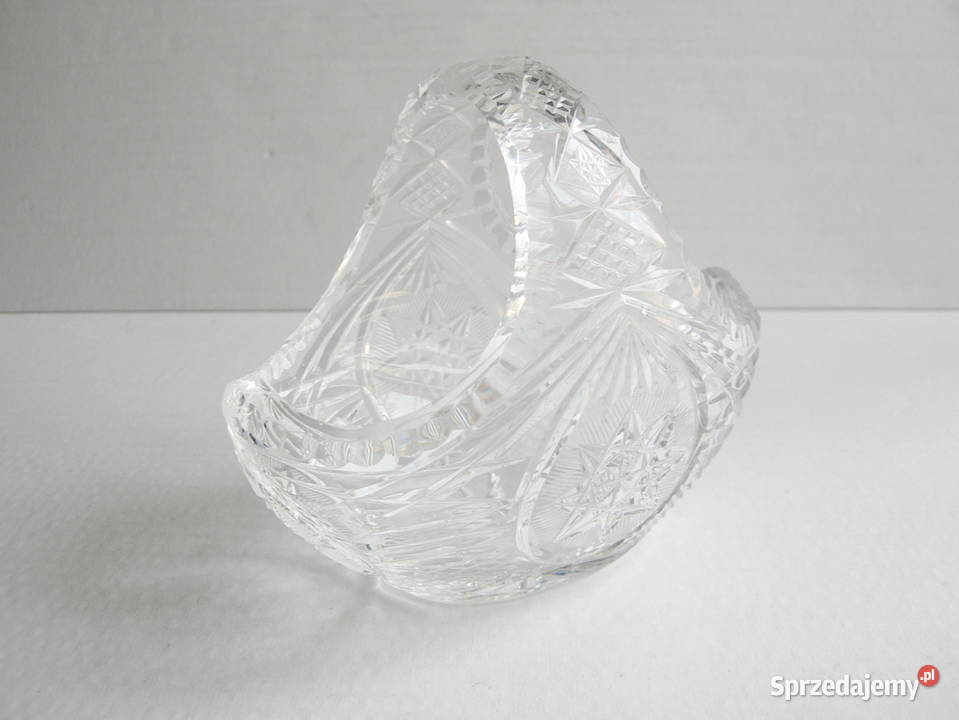 kryształowy koszyczek vintage PRL śląskie Częstochowa